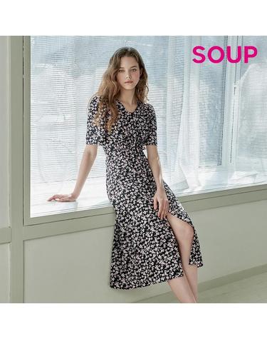 [SOUP] 플라워 스모킹 롱 원피스 (SA4OP91)