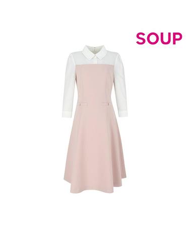 [SOUP] 배색 플레어 미디 원피스 (SA3OPM5)