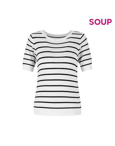 [SOUP] 코튼 아크릴 반소매 니트 (OA6SKT0)