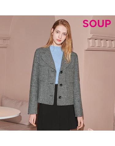 [SOUP] 울 블렌드 핸드메이드 브레스티드 숏 자켓 (SZAJK35)