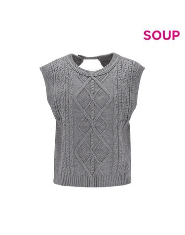 [SOUP] 케이블 뒷트임 니트 베스트 (SA9VK82)