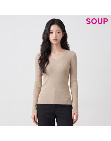 [SOUP] 심플 골지 브이넥 니트 (SAALK91)