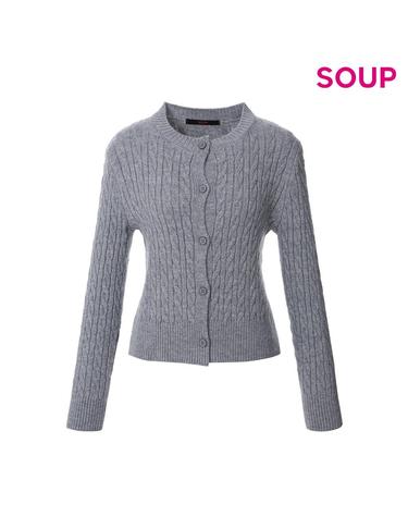 [SOUP] 아크릴 블렌드 케이블 카디건 (OAAGDT5)