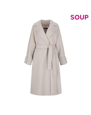 [SOUP] 캐시미어 블렌드 핸드메이드 벨티드 롱 코트 (SABHC38)