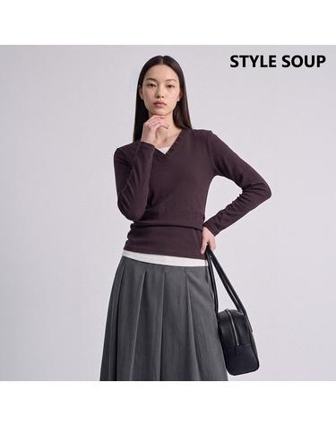 [SOUP] 사이드 셔링 레이어드 티셔츠 (SC9LTH1)