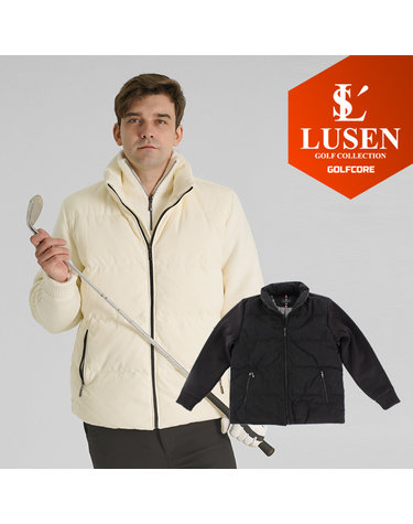 [25년FW신상]LUSEN 루센 골프 골덴 코듀로이 니트 덕다운 오리털 발열 패딩자켓(152/151)