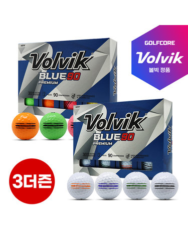 [25년신상]볼빅골프 BLUE90 PREMIUM 3라인 4색칼라 2피스 골프볼-36알(3다즌)