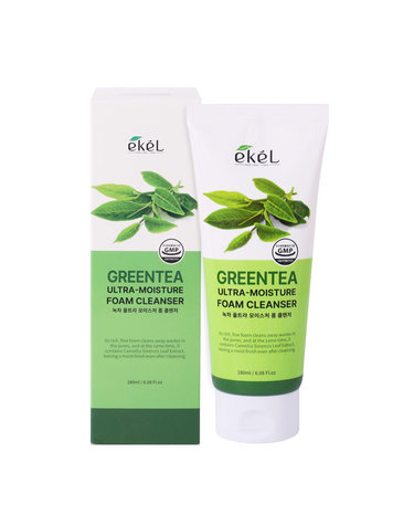 이켈 울트라 모이스처 폼클렌저 180ml 녹차 /클렌징폼