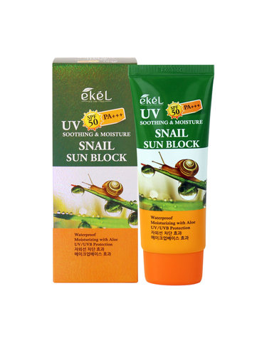 이켈 수딩앤모이스쳐 선블럭 SPF50 PA+++ 70ml 스네일 /선크림