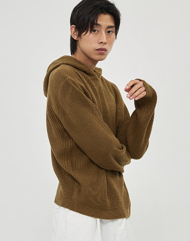 파로 하찌 후드 니트 카멜