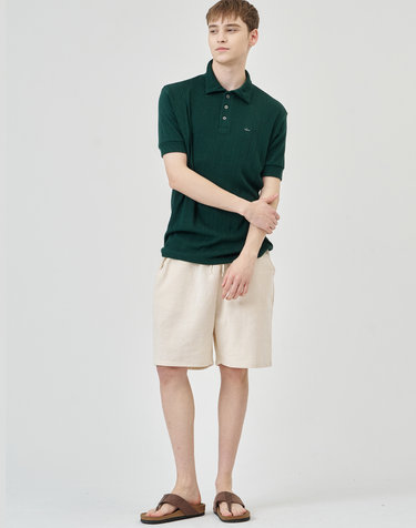 테리 코튼 와이드 하프팬츠 아이보리