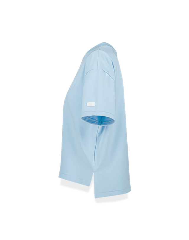 앤드골프 Mock Neck T shirts Sky Blue 착용컷