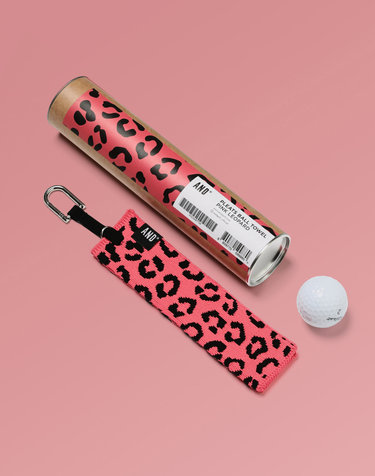 Pleats Ball Towel Pink Leopard