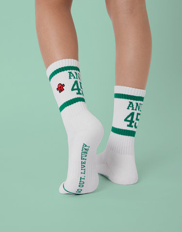 AND45 Crew Socks White