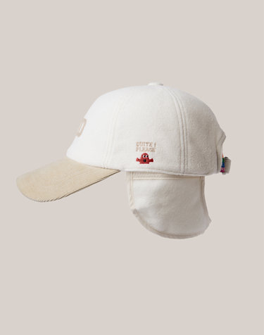 Ear Flap Ball Cap Beige