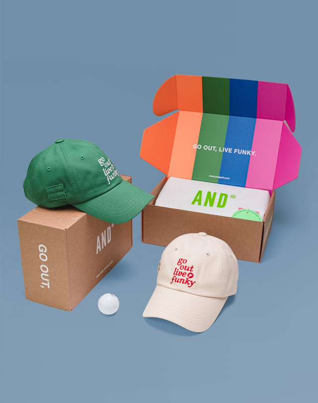 앤드골프 Slogan Ball Cap Ivory 착용컷