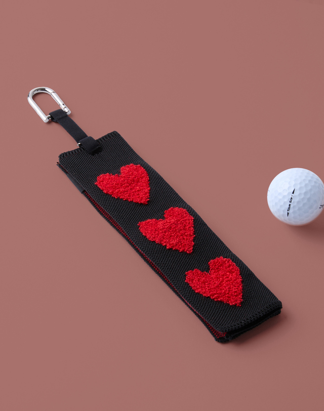 앤드골프 Pleats Ball Towel Terry Heart Red 착용컷