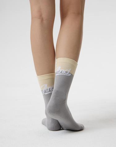 Slim Fit Socks Grey Ivory