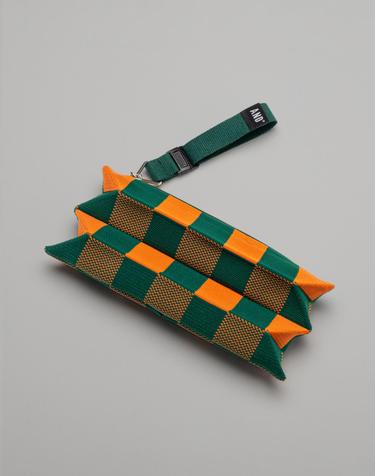 Pleats Pouch Mini Cube Green