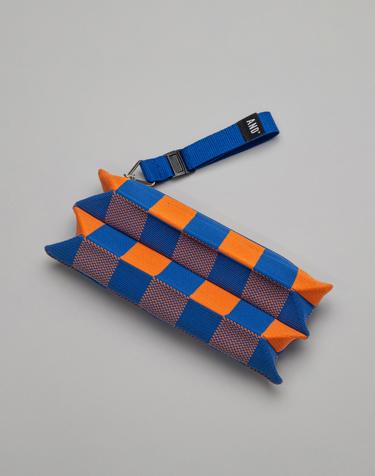 Pleats Pouch Mini Cube Blue