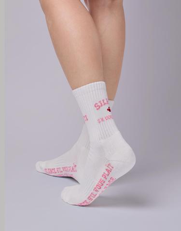 Middle Socks White Pink