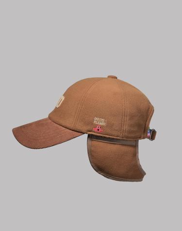 Ear Flap Ball Cap Solid Brown