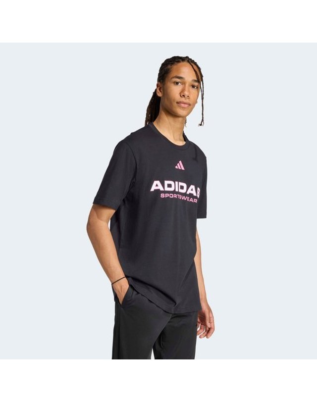 아디다스 [갤러리아] [MENS SPORTSWEAR] 하우스오브티로 리니어 그래픽 반팔 티셔츠 (KE9961) 착용컷
