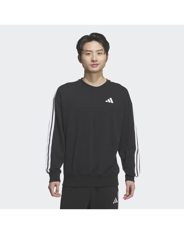 아디다스 [갤러리아] [MENS SPORTSWEAR] 에센셜+ 루즈 핏 3S 스웨트셔츠 (KF3714) 착용컷