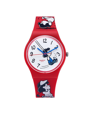 스와치 손목 시계 공용 젤리 PEANUTS KLUNK SO28Z106