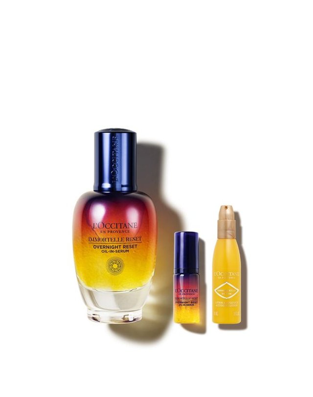 록시땅 [갤러리아] 록시땅 [기프트] 이모르뗄 오버나이트 리셋 오일 인 세럼 50ml (+디럭스 2종) 착용컷