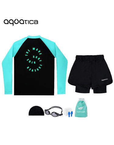 아쿠아티카 아동 래쉬가드 AQAJTS501+AQA420 반바지3부워터레깅스 일반용수경5종세트 AQAJTS501+AQA420일반용