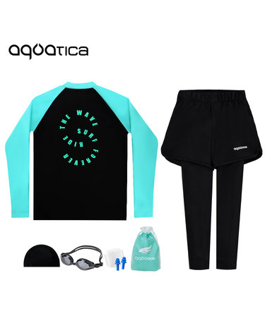 아쿠아티카 아동 래쉬가드 AQAJTS501+AQA421 반바지워터레깅스 일반용수경5종세트 AQAJTS501+AQA421일반용
