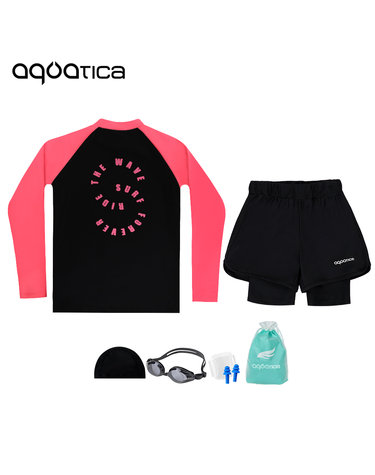아쿠아티카 아동 래쉬가드 AQAJTS502+AQA420 반바지3부워터레깅스 일반용수경5종세트 AQAJTS502+AQA420일반용
