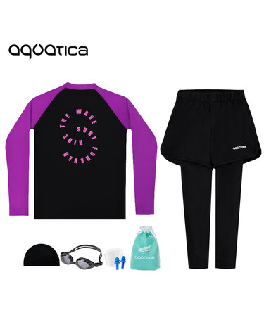 아쿠아티카 아동 래쉬가드 AQAJTS503+AQA421 반바지워터레깅스 일반용수경5종세트 AQAJTS503+AQA421일반용