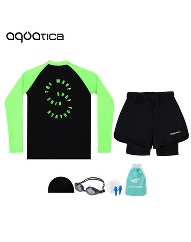 아쿠아티카 아동 래쉬가드 AQAJTS504+AQA420 반바지3부워터레깅스 일반용수경5종세트 AQAJTS504+AQA420일반용