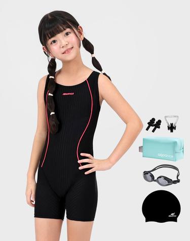 아쿠아티카 여아동 실내수영복 AQA121 일반용수경 파우치 코클립 6종세트 AQA121 파우치6종세트