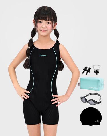 아쿠아티카 여아동 실내수영복 AQA122 일반용수경 파우치 코클립 6종세트 AQA122 파우치6종세트
