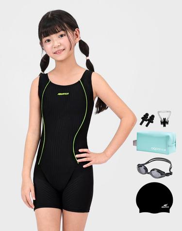 아쿠아티카 여아동 실내수영복 AQA123 일반용수경 파우치 코클립 6종세트 AQA123 파우치6종세트