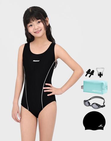 아쿠아티카 여아동 실내수영복 AQA501 일반용수경 파우치 코클립 6종세트 AQA501 파우치6종세트