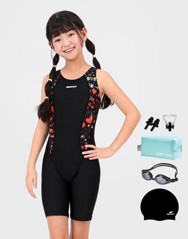 아쿠아티카 여아동 실내수영복 AQAJN104 일반용수경 파우치 코클립 6종세트 AQAJN104 파우치6종세트