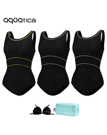 아쿠아티카 여성 미들컷 실내수영복 AQA1379 파우치3종세트 AQA1379 파우치3종세트