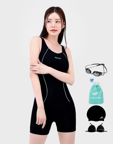 아쿠아티카 여성 반신수영복 AQA29362 선수용수경 6종세트 AQA29362