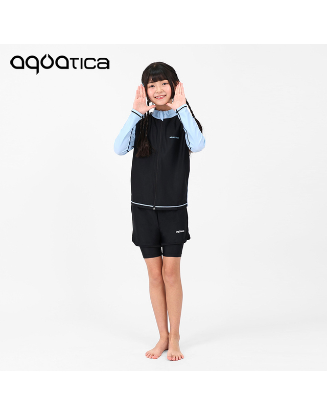 아쿠아티카 아쿠아티카 아동 래쉬가드 AQAJJ451+AQA420 반바지3부워터레깅스 스판수모3종세트 AQAJJ451+AQA420단품 착용컷