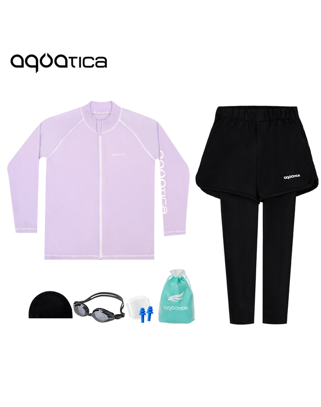 아쿠아티카 아쿠아티카 아동 래쉬가드 AQAJJ452+AQA421 반바지워터레깅스 일반용수경5종세트 AQAJJ452+AQA421일반용 착용컷