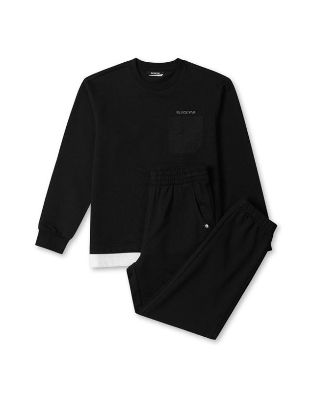 블랙야크키즈_ [갤러리아] S데니니트맨투맨세트(1BKSEFU902) 착용컷