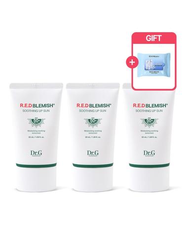 닥터지 레드 블레미쉬 수딩 업 선 50ml 3개 + 클렌징티슈