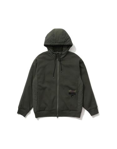 [OFFROAD] 면 우븐배색ZIP 후드티 (카키)_5IF6010