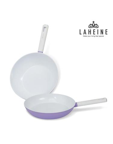 [라헨느] 더 퀸 포토프 퍼플 세라믹 IH 프라이팬 2종 세트 28cm + WOK 28cm