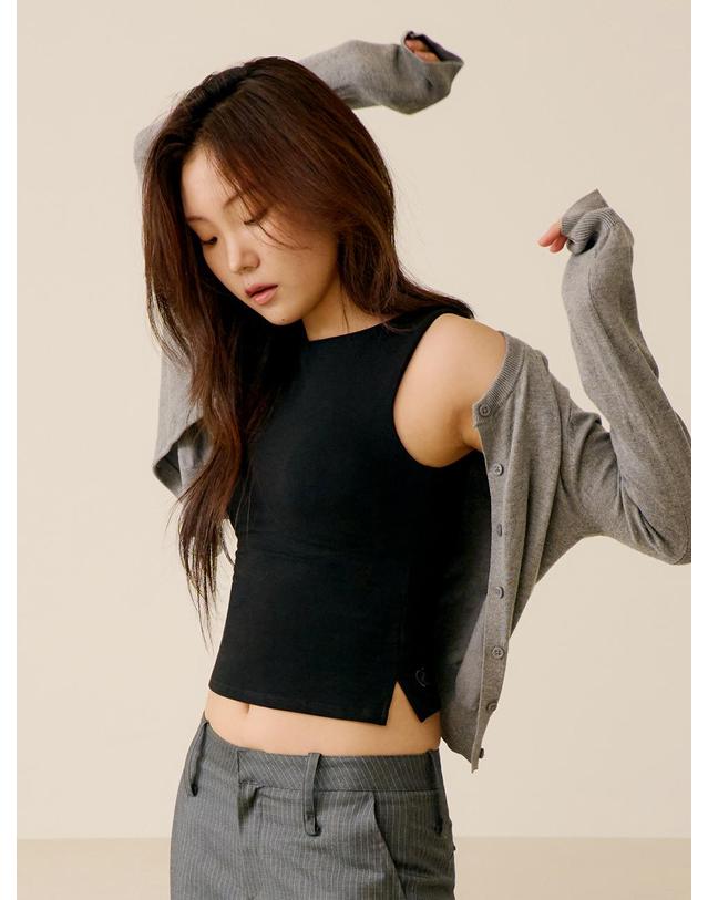 마른파이브 날마다 브라탑 보트넥 슬릿 착용컷