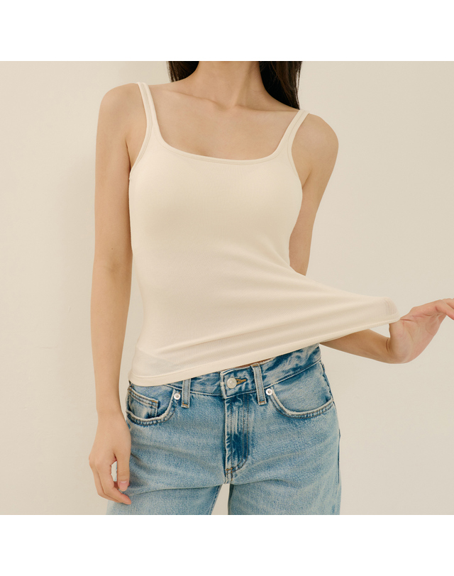 마른파이브 히트터치 스퀘어넥 기모 브라탑 착용컷